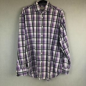 Jack Stone purple plaid button down sz large